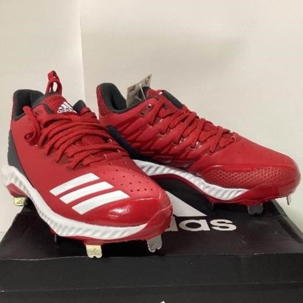ADIDAS Icon Bounce Baseball Metal Cleats SZ: 5.5 CG5190 Red/White/Black NWT #574